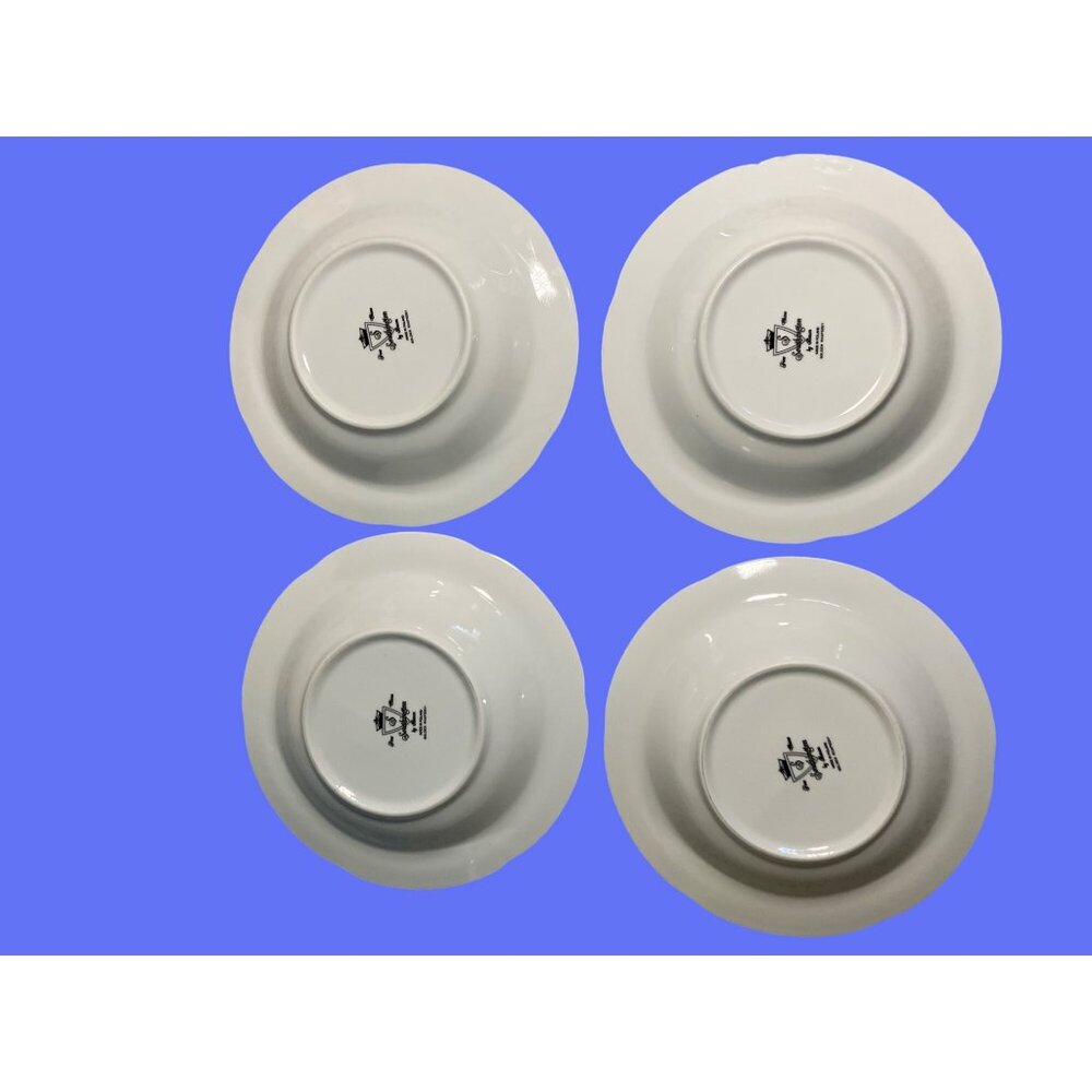 Set Of 4 Southington By Baum Fine China Soup Bowls Golden Rhapsody Pattern 8.5" - Picture 7 of 9